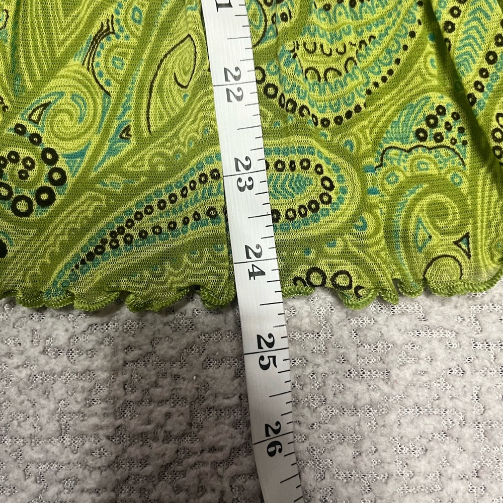 Apt. 9 Green Paisley Ruffle Tiered Babydoll Blouse Top Size Large - Picture 13 of 14